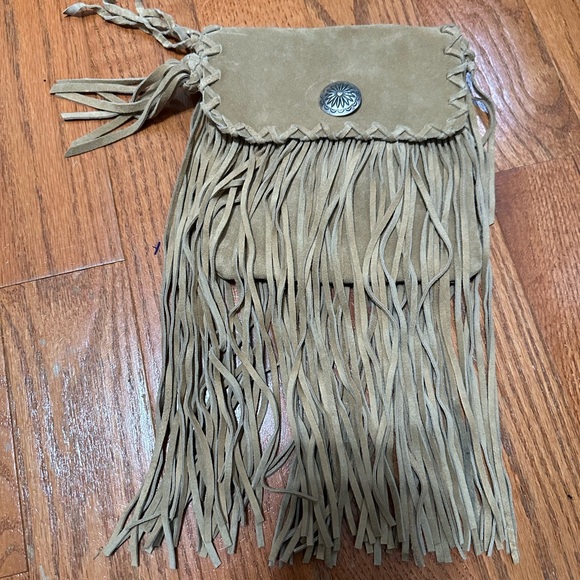 Ralph Lauren Collection Fringed Suede Handbag (missing strap) 22.6” h, 7.8”W - Picture 1 of 15